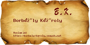 Borbély Károly névjegykártya