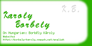 karoly borbely business card