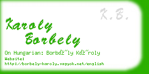karoly borbely business card